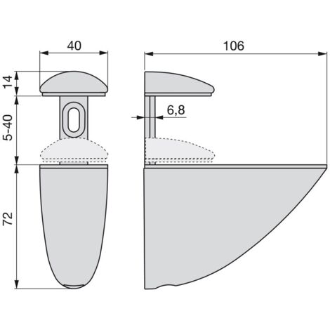 Coppia Reggimensola Emuca Pelicano - Per Mensole In Legno/Vetro Fino A 40 Mm - Foto 5