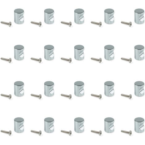 Emuca Lot de 20 boutons pour meubles Panama, diamètre 20mm, Zamak, Chromé