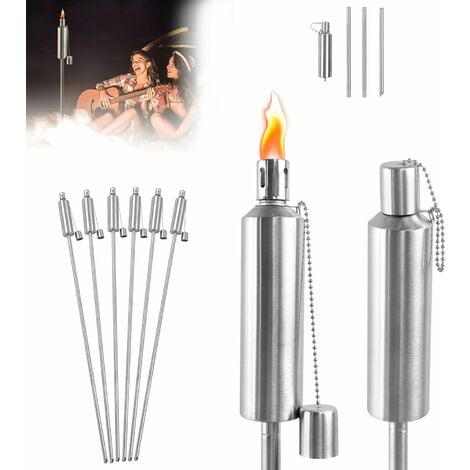 UISEBRT 6er Set Ölfackel Lampe Fackeln 150cm Gartenfackeln für außen Öl