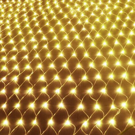 UISEBRT LED Lichternetz Lichterkette 3 x 2m Warmweiss Innen und Aussen Dekoration fuer Weihnachten Hochzeit Party, mit 8 Leuchtmodi (3 x 2m, Warmweiss)