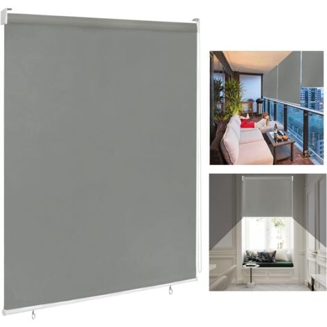LIFERUN Außenrollo 160x240cm Grau - Senkrechtmarkise UV Schutz Für Balkon & Terrasse