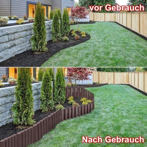 UISEBRT Rasenkante Kunstoff 14m Beeteinfassung Gartenzaun