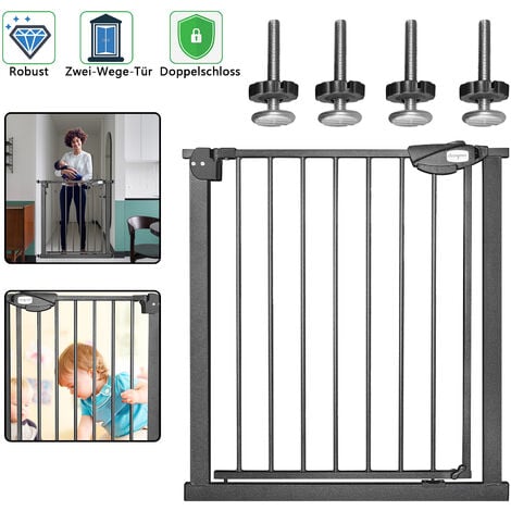 Türschutzgitter Treppenschutzgitter für Baby Kinder Sicherheitstür 74-82 cm  breit weiss