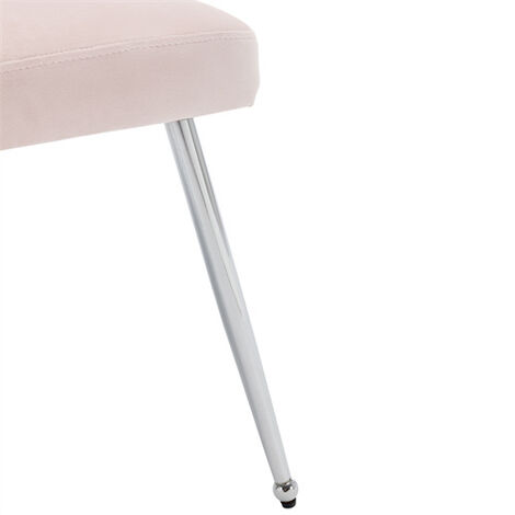 Button Pattern Dining Chair, Metal Leg Chairs, Modern Lounge Chair, Bedroom Living Room Chair with Lumbar Cushion, Pink