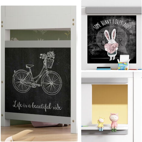 Household Bed, Children's Bed, Bunk Bed, with Two Boards, Anti-graffiti, with Small Shelf, 90x190cm, White
