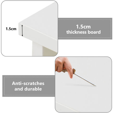 L-Computer Desk Corner Computer Desk with Large Storage Space Study Desk Laptop Table for Home Office, White