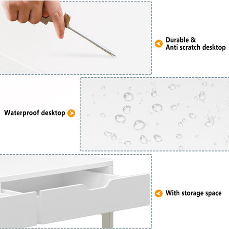 Computer Desk Dressing Table with 2 Drawers Work Table Home Office ...
