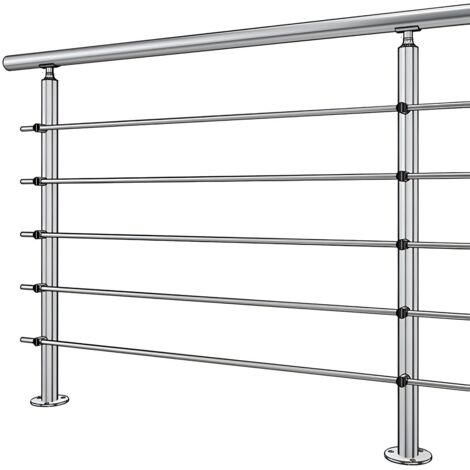 Garde corps inox 304 en kit à 5 barres à la française longueur 13,5 m