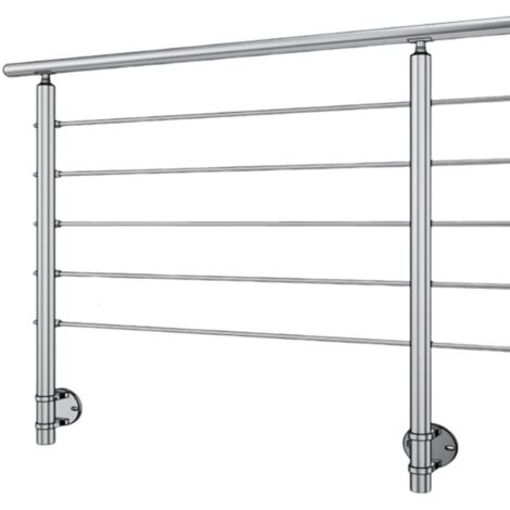 Garde corps inox 304 en kit à 5 barres à l'anglaise longueur 9 m