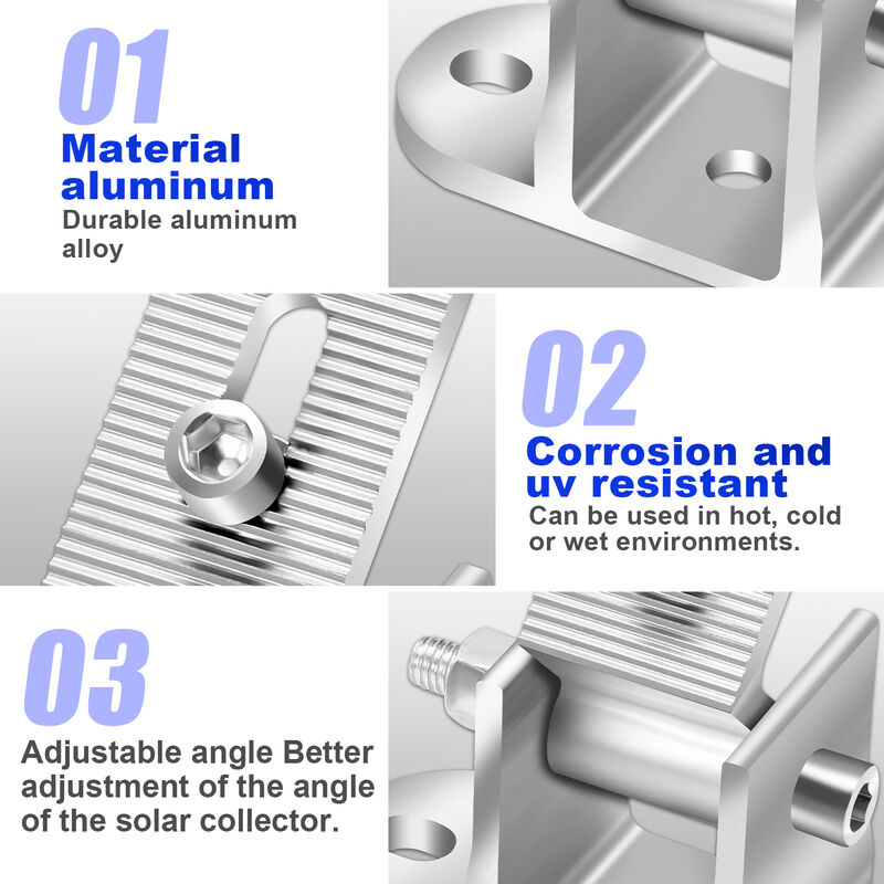 RANRAO Accessori per staffe per pannelli solari, elevazione fotovoltaico  con profilo in alluminio girevole angolare 15°-30°, staffa fotovoltaico  regolabile per tetto piatto : : Commercio, Industria e Scienza