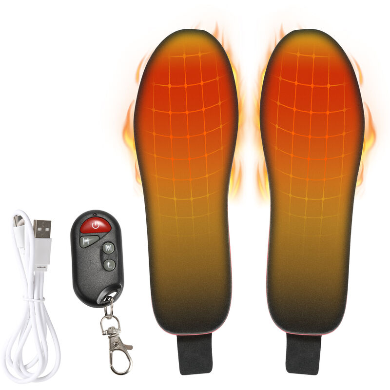 Randaco Soletta riscaldata, 36-40, ricaricabile via USB, telecomando,  unisex, per la pesca invernale, il campeggio e l'escursionismo