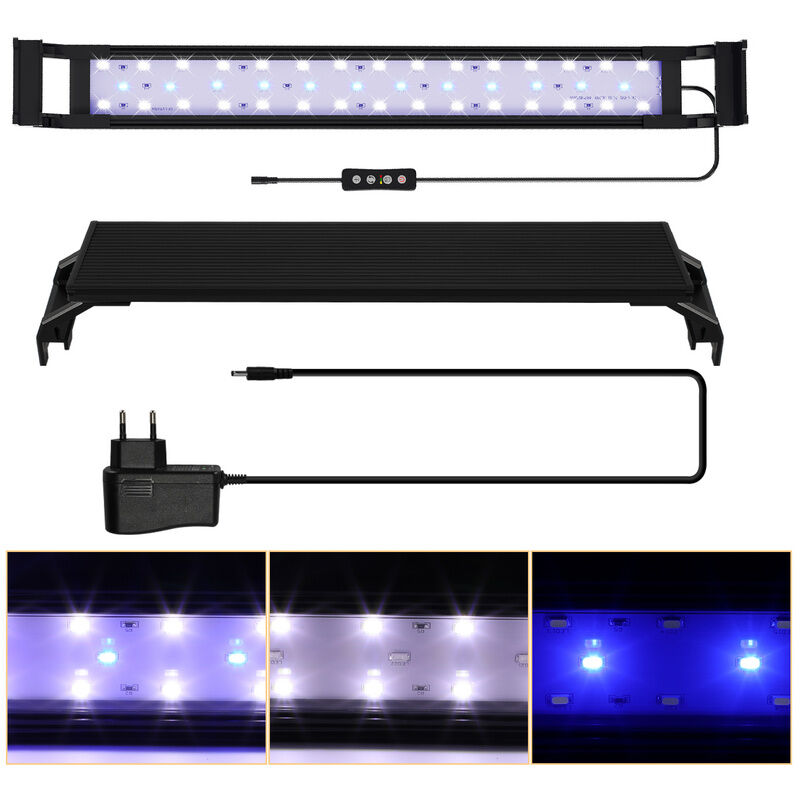 BARRA LED LAMPADA NEON PER ACQUARIO IMPERMEABILE IMMERSIONE LUCE BLU 50CM