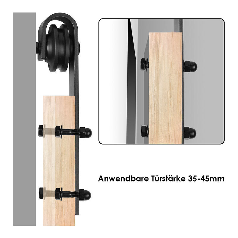 Sistema di porte scorrevoli Set di accessori per binari a pavimento in  legno Binario per porte a rulli in vetro 150kg Pfeil 183cm