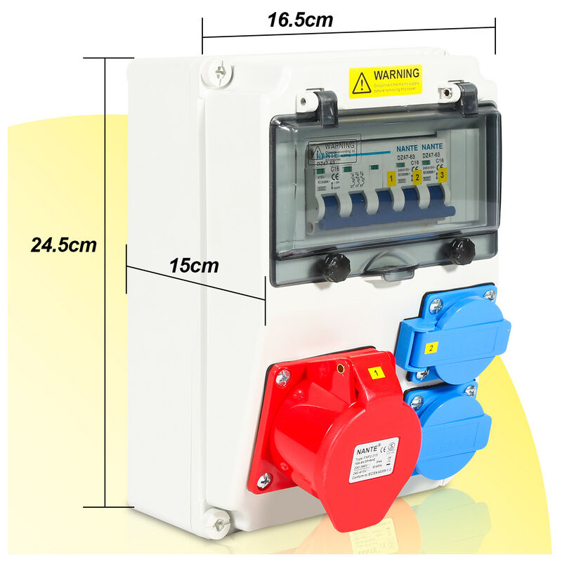 Quadro Elettrico da Cantiere portatile Multipresa 4 prese 400V 16A IP67  Trifase