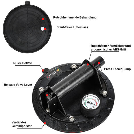 Randaco Sollevatore a vuoto per vetro supporto ventosa piastrelle vetro  sollevatore max.120KG