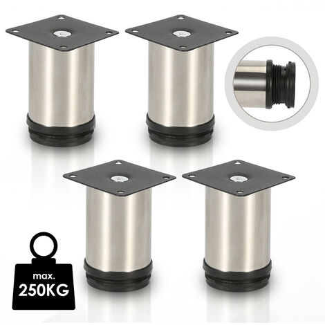 4X mobili piedi piedistallo mobili piedi armadio gambe regolabile  letto-acciaio inox-100mm