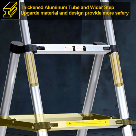 Randaco Scala telescopica fino a 150 kg Scala a gradini stabile in alluminio