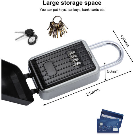 Randaco Cassetta portachiavi a parete Cassetta portachiavi sicura con codice  digitale a 4 cifre Cassetta portachiavi