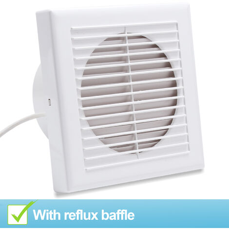 Randaco Ventilatore per bagno - Ventilatore per radiatore - Ventilatore a  parete - Timer 150 mm - Feuchtesensor - Mit Rückflussleitblech