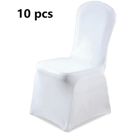Randaco 10 Pezzi Moderna Bianco Stretch sedia copertura per sala da pranzo  Bouquet di nozze Hotel