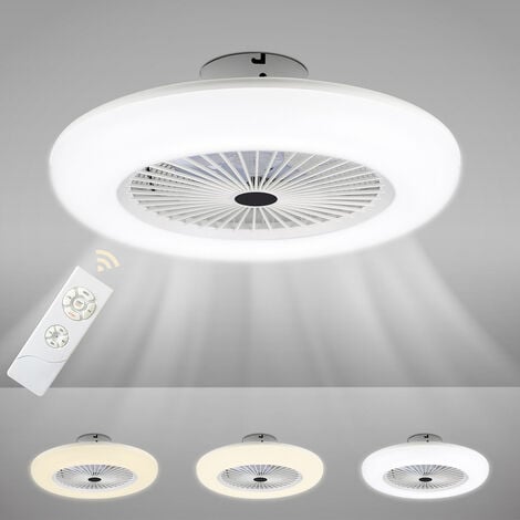 Randaco 80W Ventilatore da Soffitto Timer Ventilatore Lampada Illuminazione Bianco Ventilatore LED Dimmerabile