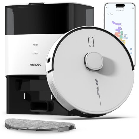 AIRROBO Aspirateur Robot Laveur (6000Pa, Autovidage 60j, 4H Autonomie, Contrôle par APP/Telecommande, Multi-étages Cartographie ) Idéal pour Grande Surface, L60+ (1/5)