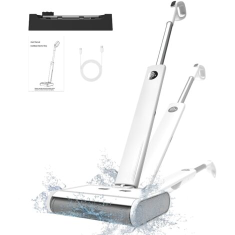 AIRROBO FC10 Balai électrique sans fil,Sec Et Humide,45 minute,Poids Léger de 2,3kg,Écran LED,Invites Vocales,nettoyage automatique