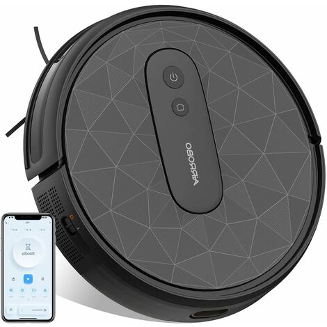 AIRROBO Aspirateur Robot P20, Aspiration 2800 Pa, Auto-rechargeables, Silencieux 55dB, Idéal pour Poils d'Animaux, Sols Durs, Tapis à Poils Ras - 2022 Version