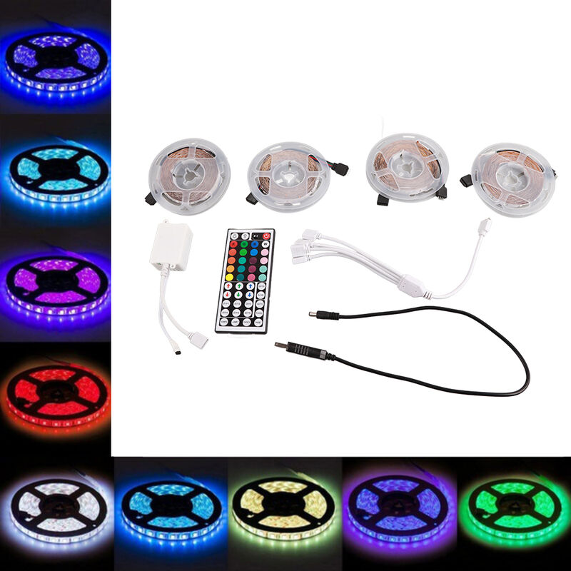 Spacnana Led Strip Lights RGB Ultra Long Flexible Decor Rechargeable Light  with Remote Control Home Decoration (As Shown)