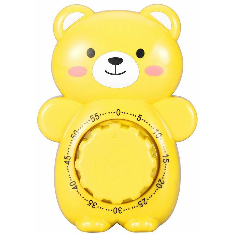 Cute Kitchen Timer, Cartoon Bear Shaped 60 Minutes Mechanical