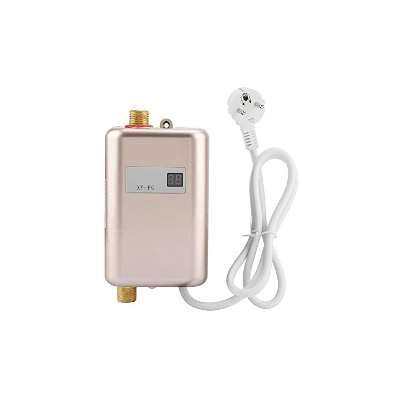 220V 3800W Mini Electric Tankless Instant Hot Water Heater Bathroom Kitchen  Washing EU Plug Golden