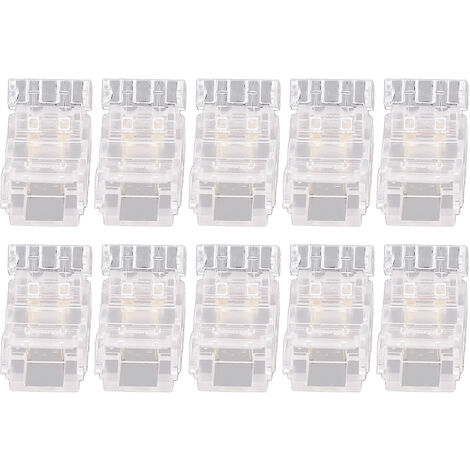 10 Pcs 2 Pin Power 8mm 10mm LED Strips Lights Connector Splice