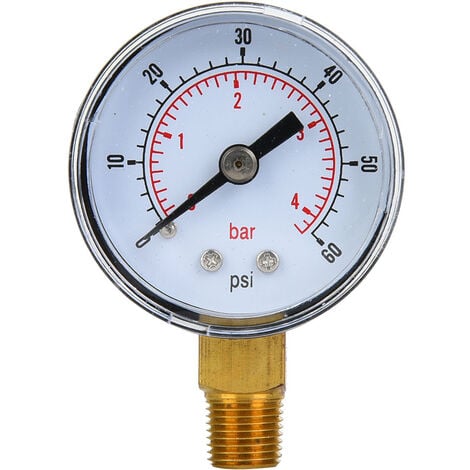 Mechanical Pressure Gauge 1/8inch BSPT Bottom Connection for Air Oil Water  (0-60psi 0-4bar)