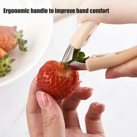 Strawberry Huller Stem Remover and Strawberry Slicer Set, for Berry Stem  Leaves Remove Corer Fruit Slicer Cutter Tomatoes DIY Platter Fruit Plate