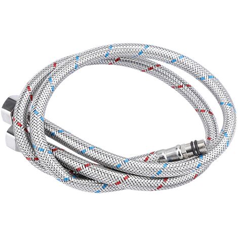2Pcs Stainless Steel Faucet Connector Flexible Water Supply Line Hoses Hot  Cold(US 3/8C/9/16)