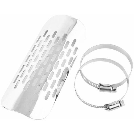 Universal Motorcycle Exhaust Muffler Pipe Heat Shield Cover Silver