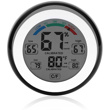 Digital Hygrometer With Thermometer And Plants On Chest Of Drawers