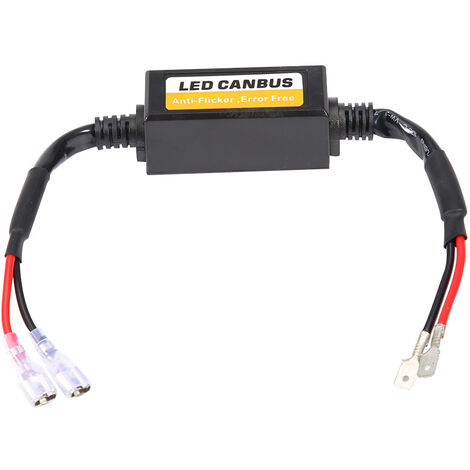 1Pair H1/H3 Canbus LED Headlight Decoder Device Anti Flicker