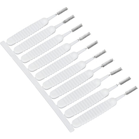 10pcs Shower Head Cleaning Brush, White Plastic Nozzle Cleaning Brush, Small  Hole Dust Removal Brush For Home