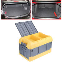 45L Collapsible Car Trunk Storage Box 60kg/132.28Ib Load Organizer High Cover Two Compartments for Home AutoYellow