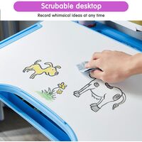 Adjustable Height Children's Desk and Comfortable Chair Set with Lamp Kids Study Table 100~240V