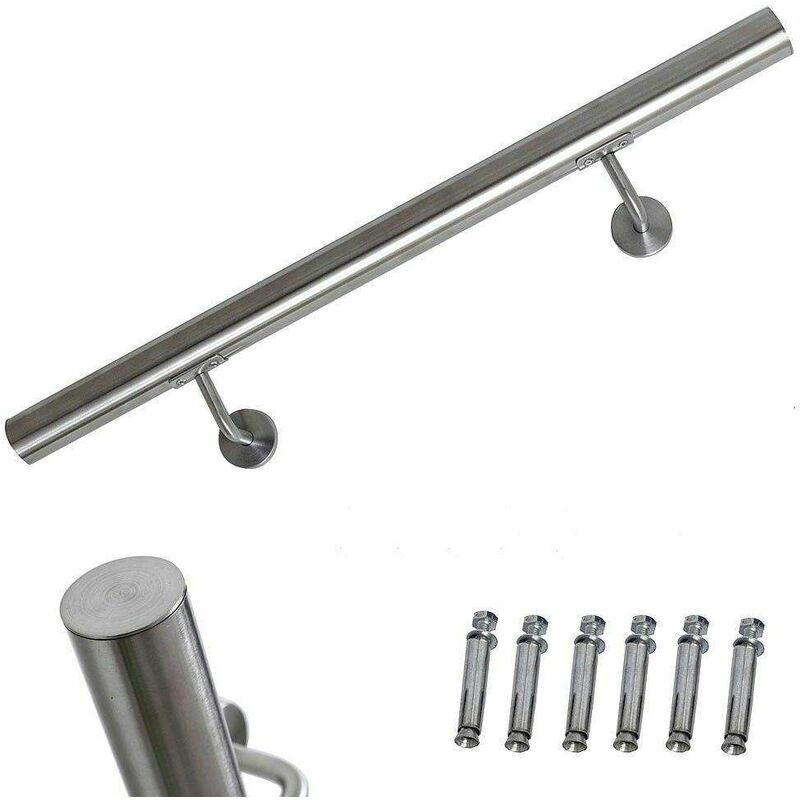 Bc-elec - HM004-130 Pasamanos de escalera 130cm, pasamanos de acero inoxidable de 42mm de diámetro, para uso en interiores y exteriores.