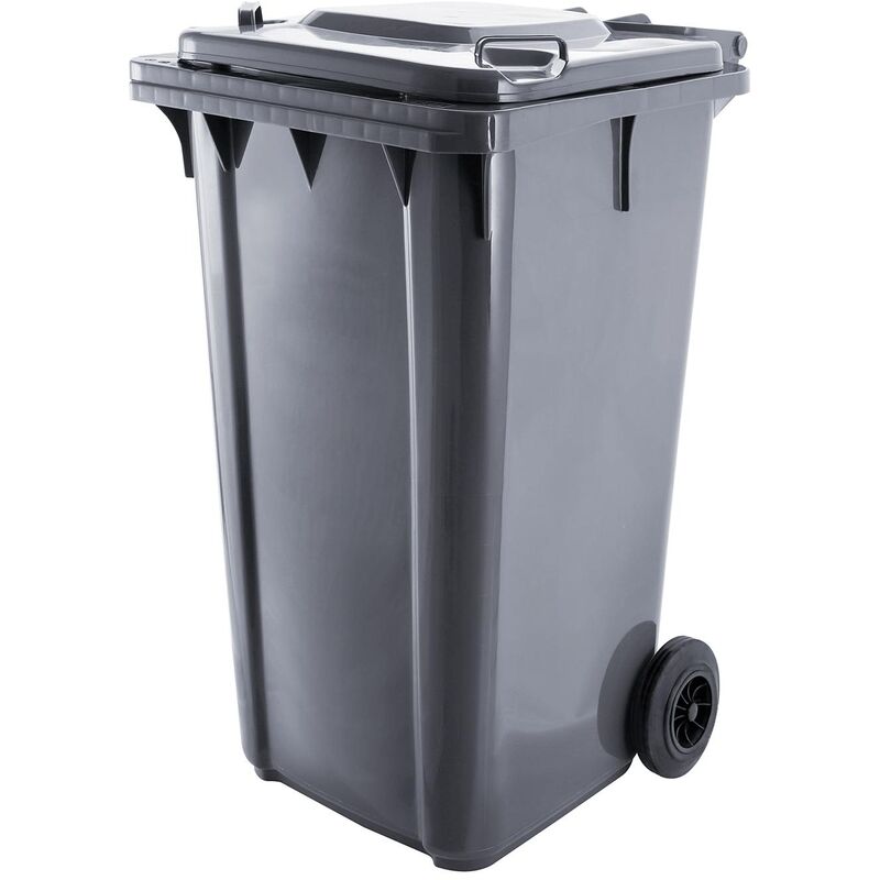 Bc-elec - GX-009B Cubo de basura exterior 120 litros, contenedor de basura 120L sobre ruedas 48x55x94cm, gris