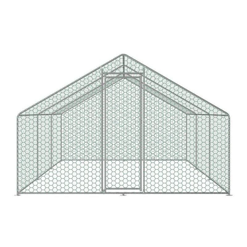 Bc-elec - RA-382 Gallinero exterior 3x8x2m, recinto de malla metálica para  gallinas, aves, estructura de
