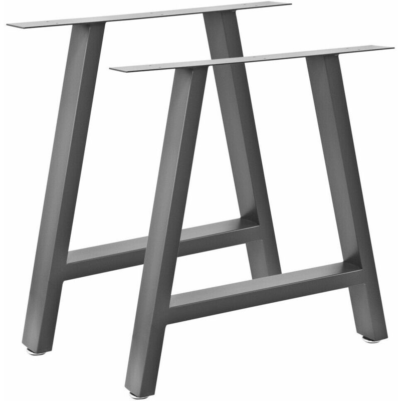 Bc-elec - HJJTS0015-S 2 patas de mesa de acero gris 70x72cm, Patas de muebles, Patas de mesa de metal con pies ajustables