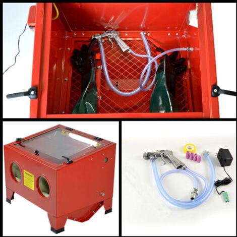Varan Motors - NESB-09-B Cabina chorreadora de arena 90 litros con accesorios y mangas
