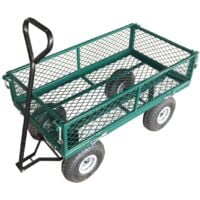 Varan Motors - TC1840A-2 Carro de transporte carretilla de mano de jardin construccion max 200kg - Verde
