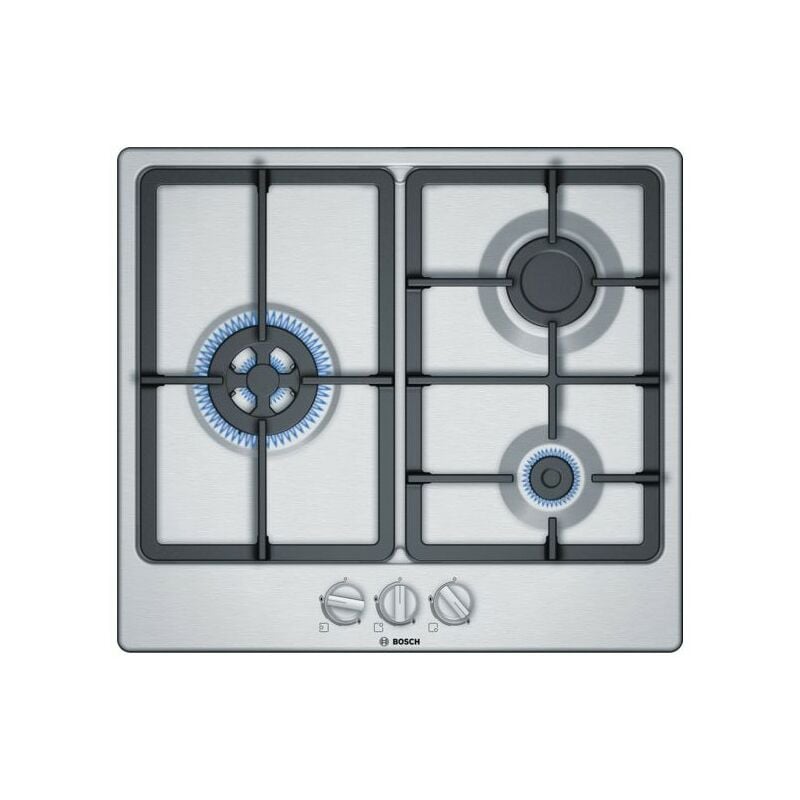 Bosch Serie 4 PGC6B5B90 hobs Acero inoxidable Integrado Encimera de gas 3 zona(s)