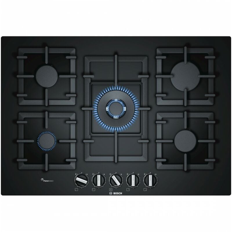 Bosch Serie 6 PPQ7A6B90 hobs Negro Integrado Encimera de gas 5 zona(s)