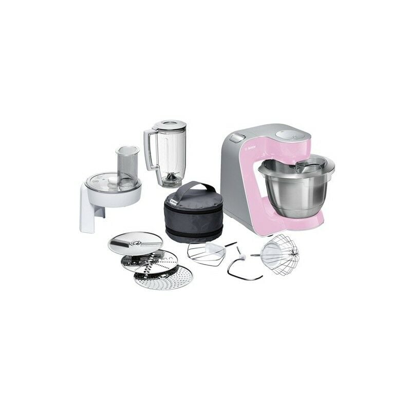 Bosch MUM58K20 robot de cocina 1000 W 3.9 L Gris, Rosa, Acero inoxidable